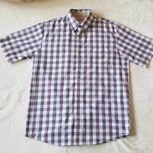 Wrangler Men's Small Plaid shirt Wrinkle Resist - Picture 1 of 6